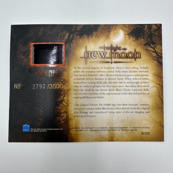 Twilight New Moon 3 Disc DVD Set with Jacob Film Cell # 2792 / 3500 - Picture 3 of 12